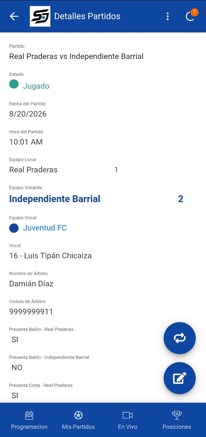 Partido jugado